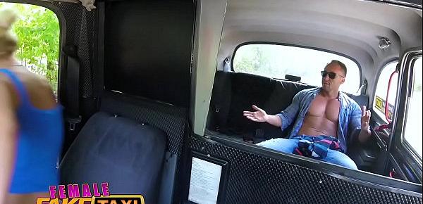  Female Fake Taxi Horny slim blonde driver in sweaty taxi backseat fuck